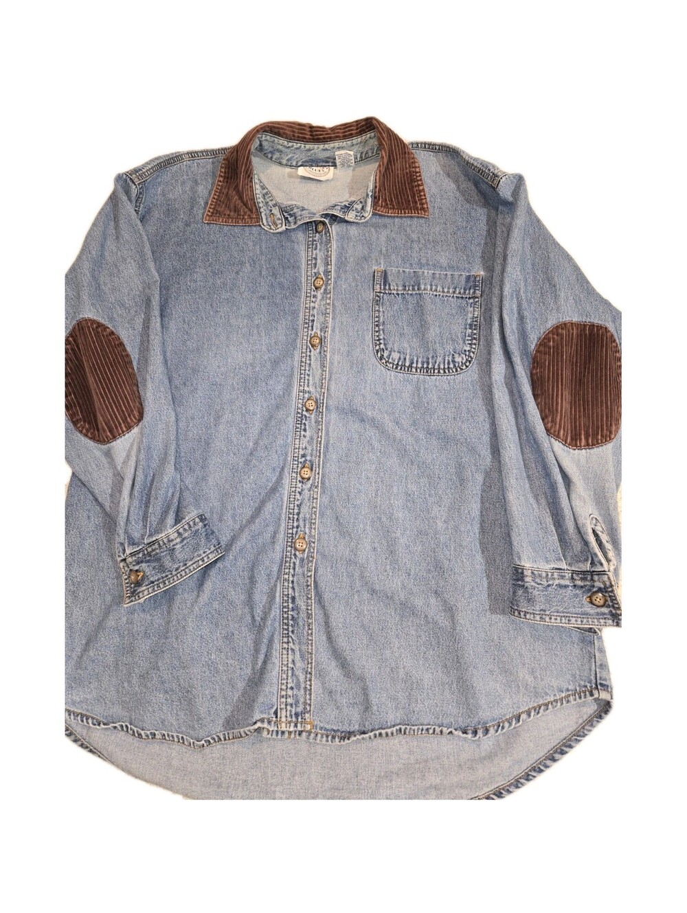 Carolina Blues Barn Shacket Jacket Women's S 18 Brown Corduroy Collar And Elbow